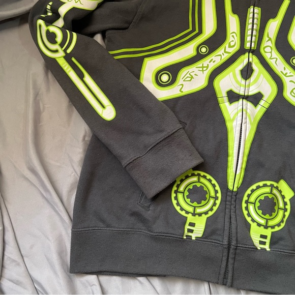 Brothers Full Front Zip Masked Robot Hoodie XXL (16) Grey and Green - Picture 5 of 15